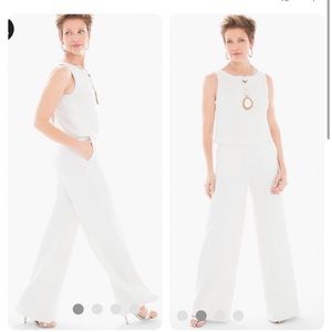 Chico’s Black Label Ponte Knit White Jumpsuit